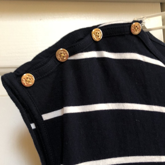 Talbots Navy White Striped Tee - Picture 2 of 7